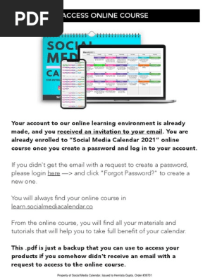 Social Media Calendar 2021