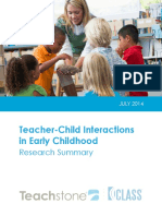 Teacher-Child Interactions in Early Childhood: Research Summary