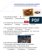 Adventsbräuche in Deutschland - Arbeitsblatt