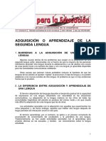 Adquisición o Aprendizaje de Una Segunda Lengua PDF