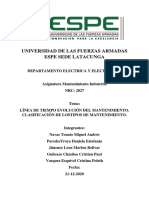 LÍNEA DE TIEMPO EVOLUCIÓN DEL MANTENIMIENTO. CLASIFICACIÓN DE LOSTIPOS DE MANTENIMIENTO.