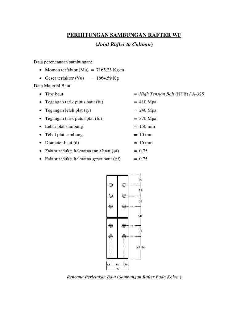 Perhitungan Sambungan Rafter WF | PDF