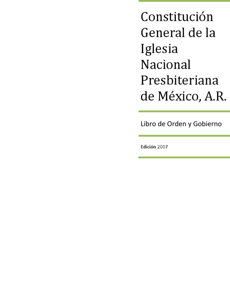 Constitución General de la Iglesia Nacional Presbiteriana de México
