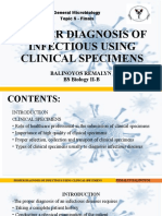 Proper Diagnosis of Infectious Using Clinical Specimens: Balinoyos Remalyn BS Biology II-B