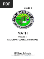 Grade 8: Factoring: General Trinomials