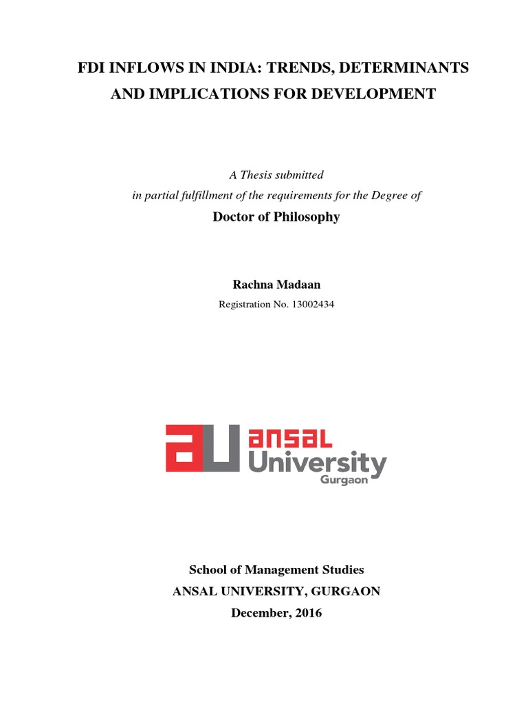 FDI Determinants in India Analysis | PDF | Career & Growth | Computers