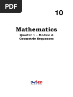 Mathematics: Quarter 1 - Module 3 Geometric Sequences