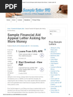 Sample Financial Aid Appeal Letter Asking for More Money – Sample Letter HQ