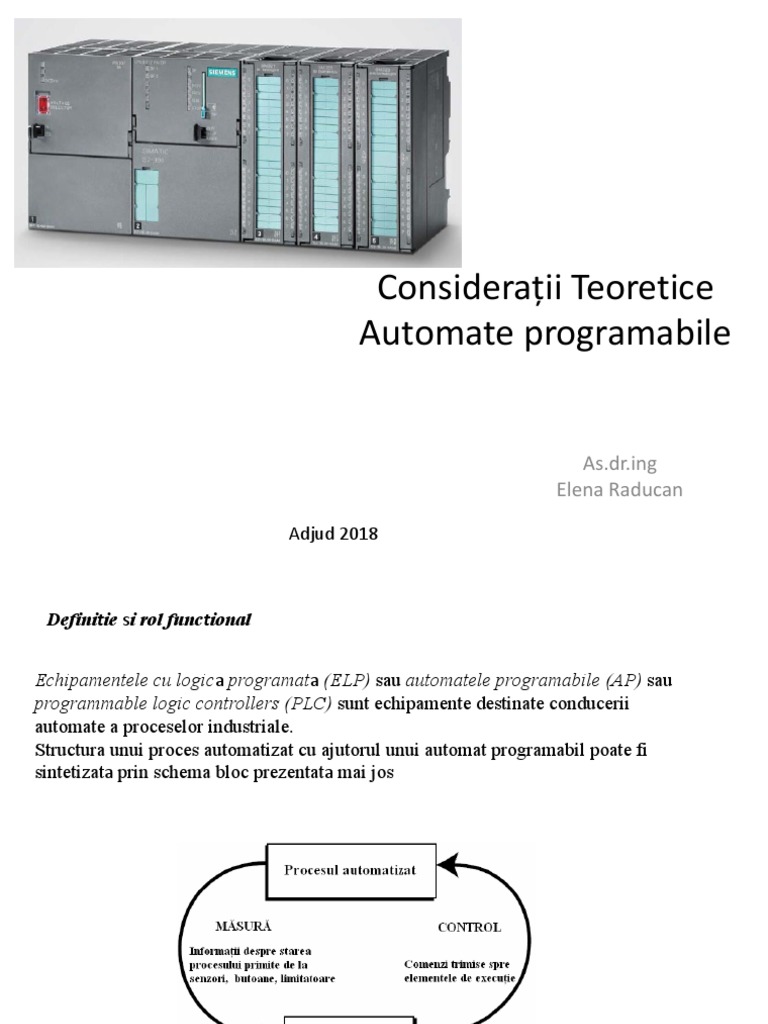 Considerații Teoretice - Automate Programabile | PDF