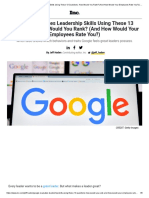 Google Evaluates Leadership Skills Using These 13 Questions. How Would You Rank - (And How Would Your Employees Rate You - )