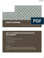 Labor Standards: Test To Determine Employer-Employee Relationship