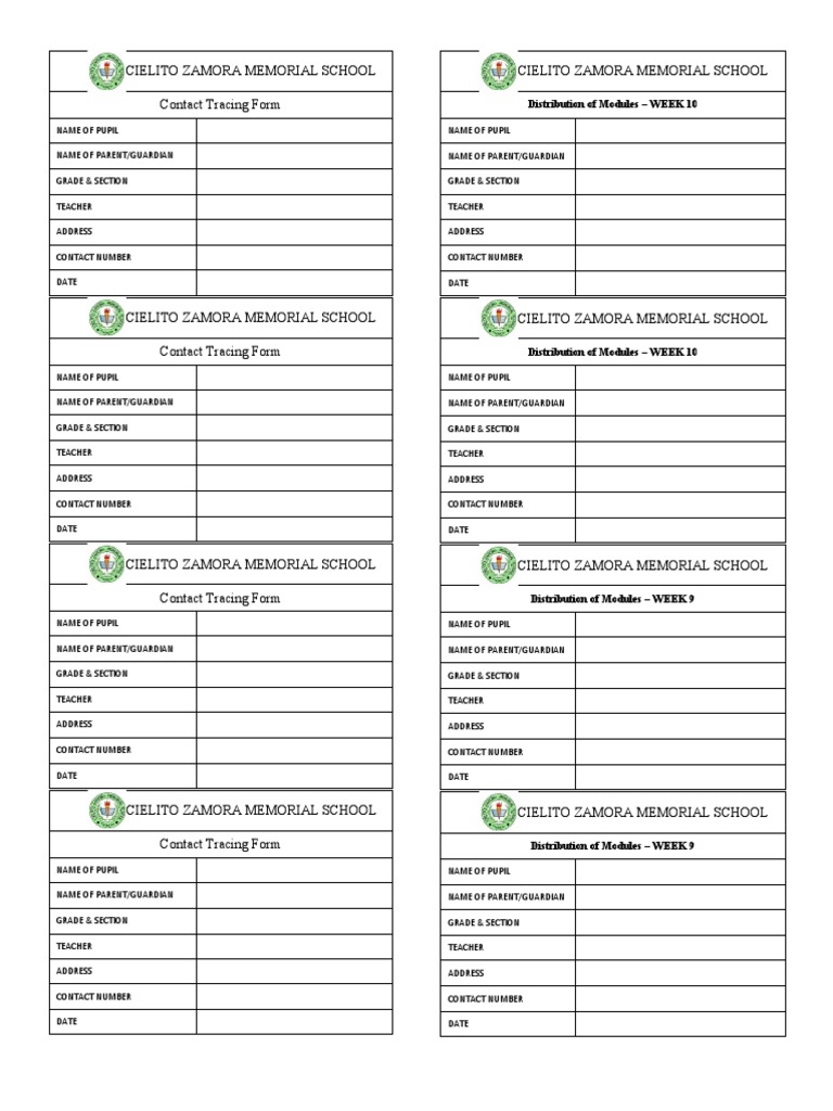 Contact Tracing Form | PDF