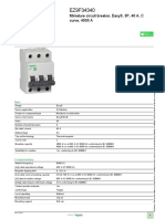 Product Data Sheet: Miniature Circuit Breaker, Easy9, 3P, 40 A, C Curve, 4500 A