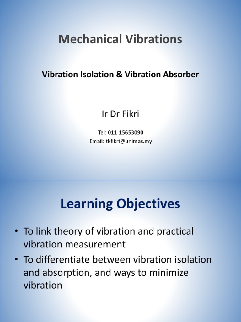 Vibration Isolation vs Absorption Explained | PDF | Motion (Physics ...