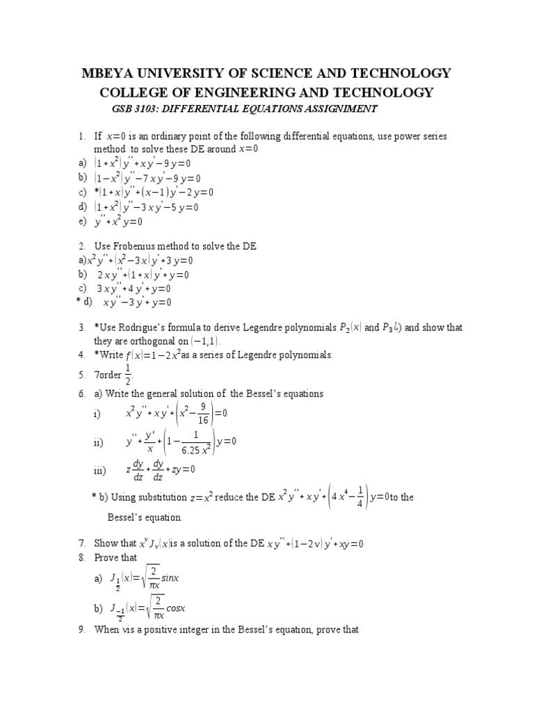 Assigniment De 3 Equations Complex Analysis