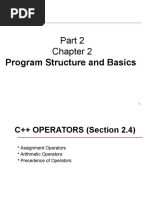 Lecture 2 - Program Structure and Basics 