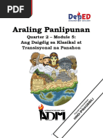 Araling Panlipunan: Ang Daigdig Sa Klasikal at Transisyonal Na Panahon