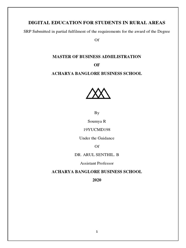 Digital Education For Students in Rural Areas | PDF | Educational ...