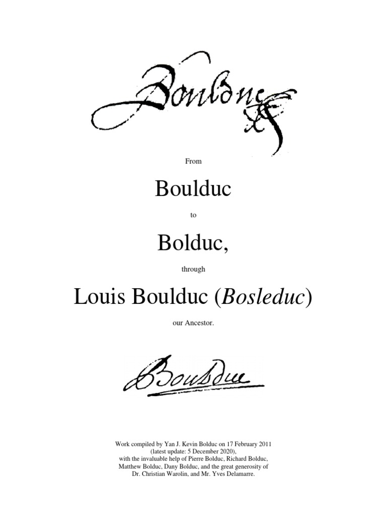 Boulduc To Bolduc PDF Paris