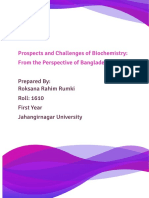 Prospects and Challenges of Biochemistry - From The Perspective of Bangladesh