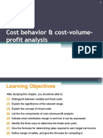Lecture 4 - Cost Behavior and Cost-Volume-Profit Analysis