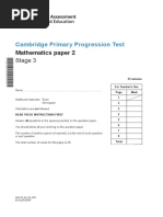 2018 Cambridge Primary Progression Test Maths Stage 3 QP Paper 2 - tcm142-430072 PDF