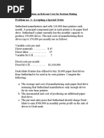 Set A - Problems On Relevant Decision Making