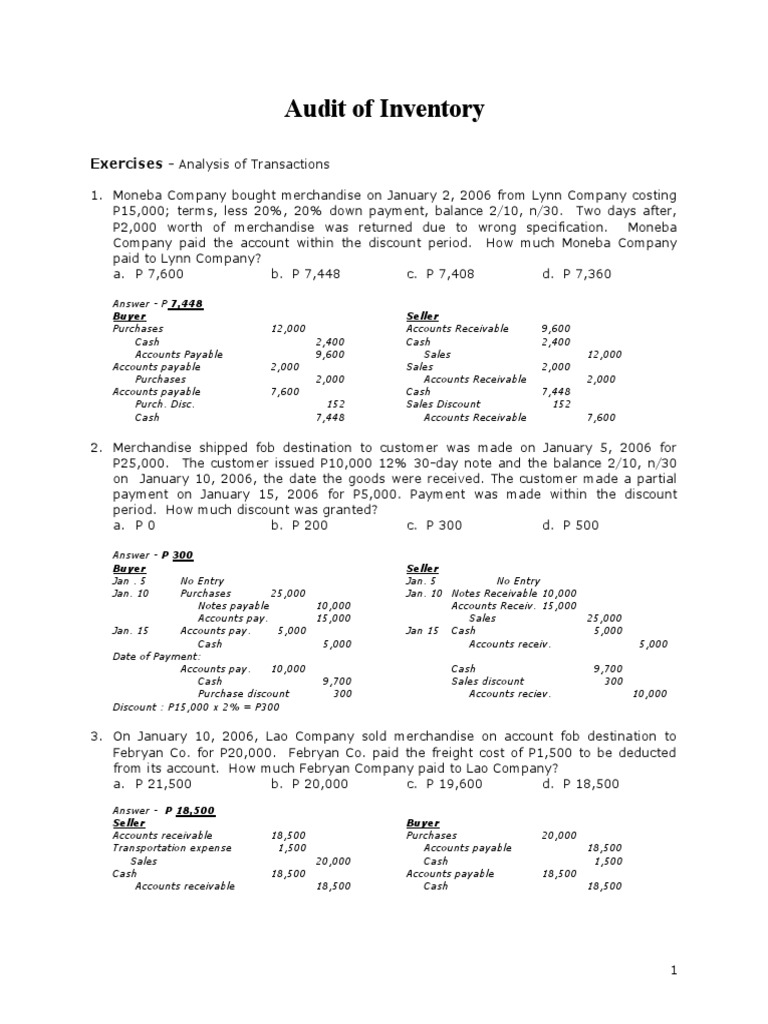 Inventory Audit Findings Summary | PDF | Accounts Payable | Inventory