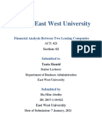 East West University: Financial Analysis Between Two Leasing Companies