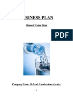 Business Plan: Mineral Water Plant