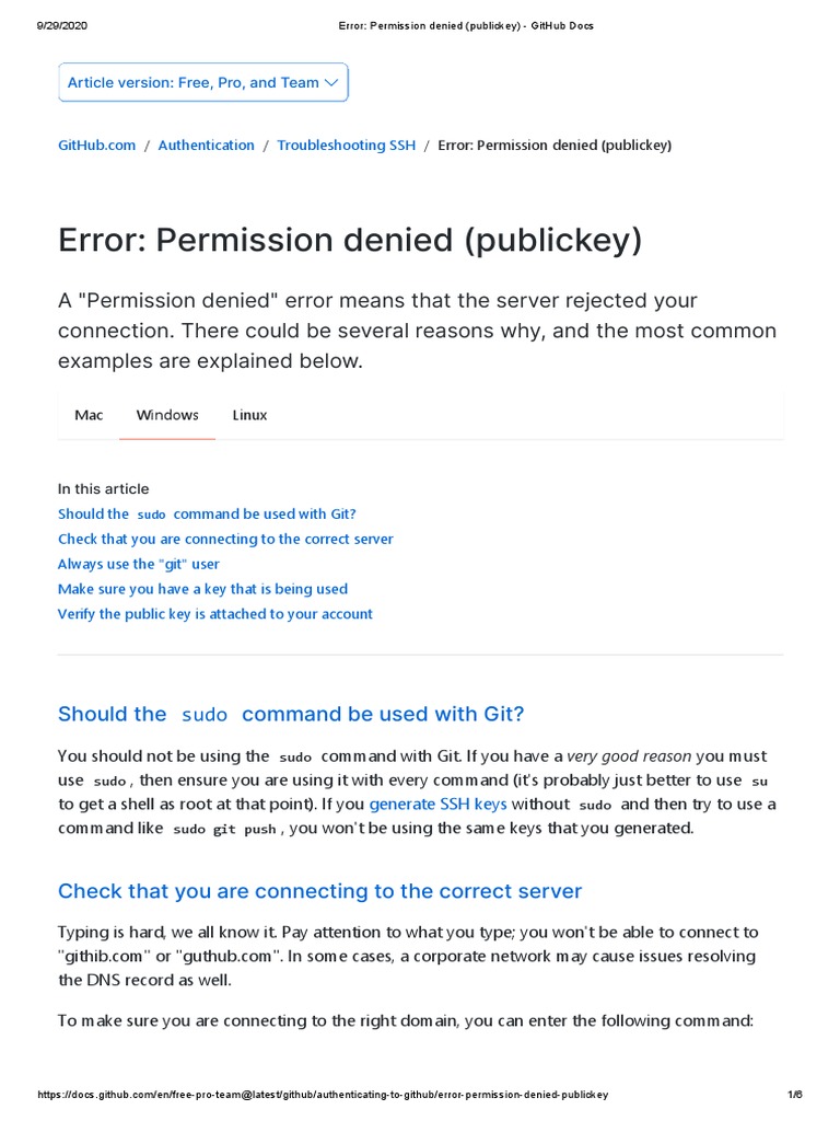 Permission Denied Publickey Github – Git Push Permission Denied ...