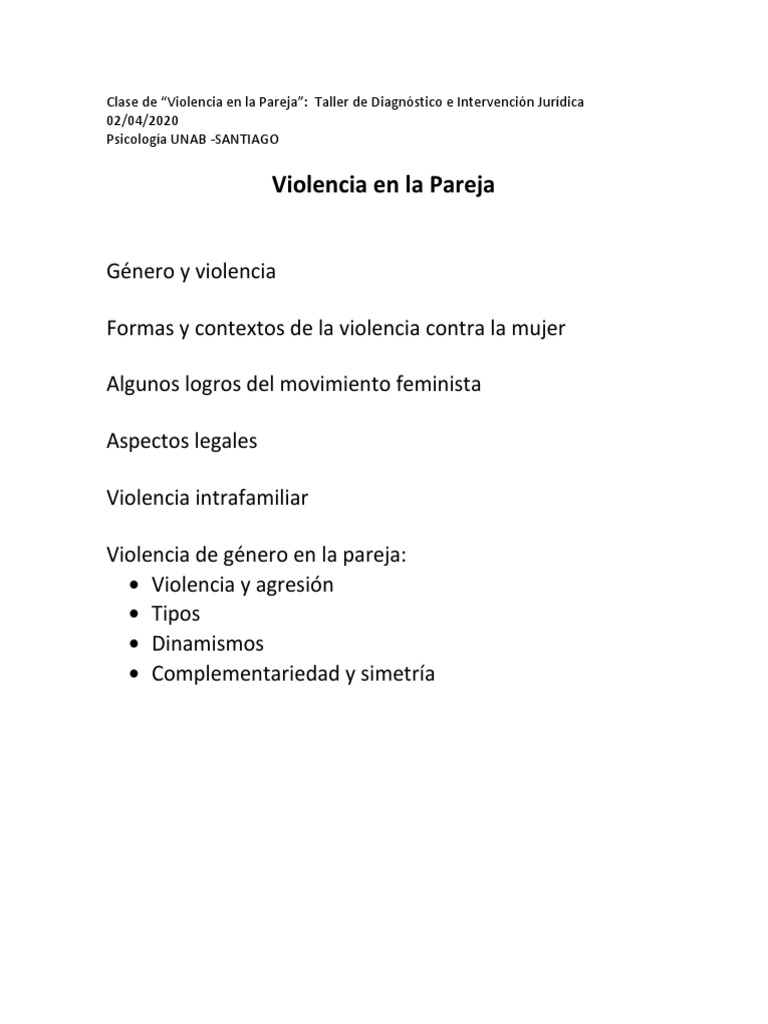 Tipos de Violencia de Género en Parejas | PDF | La violencia contra las ...