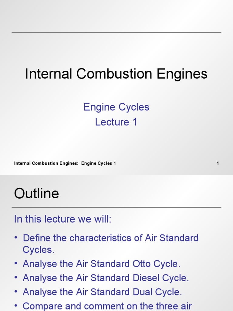 Internal Combustion Engines Engine Cycles PDF Diesel Engine Engines