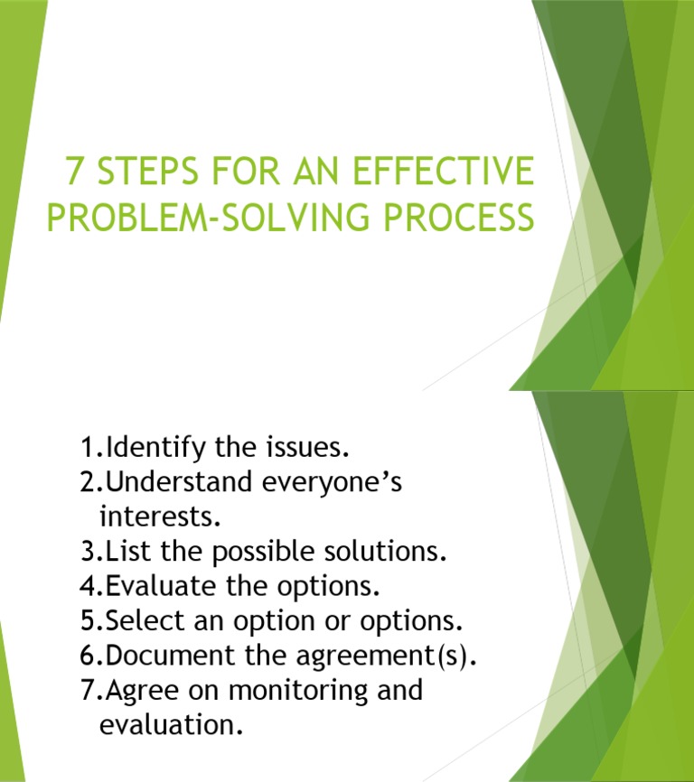 7 Steps For An Effective Problem-Solving Process | PDF