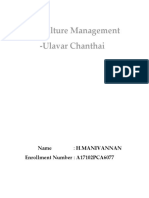Agriculture Management - Ulavar Chanthai: Name: H.Manivannan Enrollment Number: A17102PCA6077