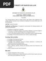 UDSM - VACANCY - Assistant Accountant