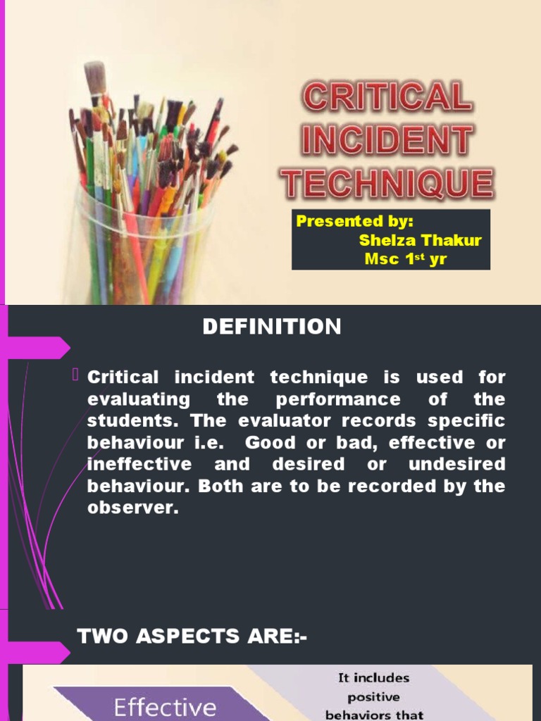 critical incident technique in education definition
