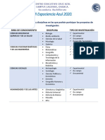 Areas de Conocimiento y Disciplinas XII Expociencia Azul PDF