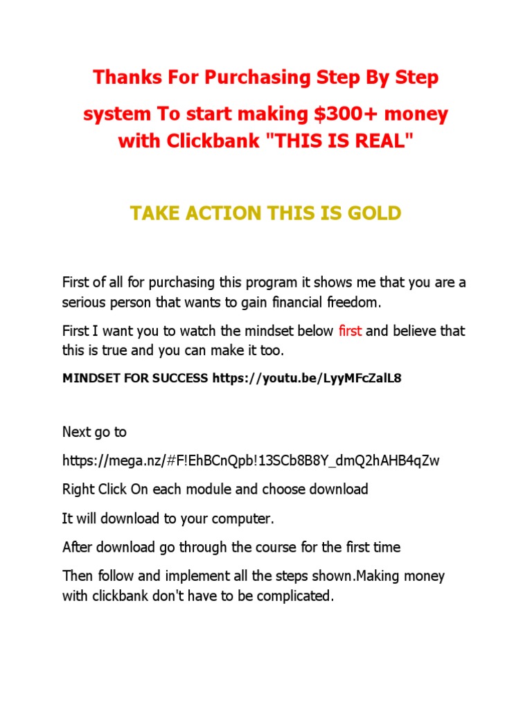 Clickbank Success: Step-by-Step Guide | PDF | Career & Growth | Business