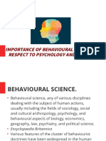 Importance of Behavioural Science
