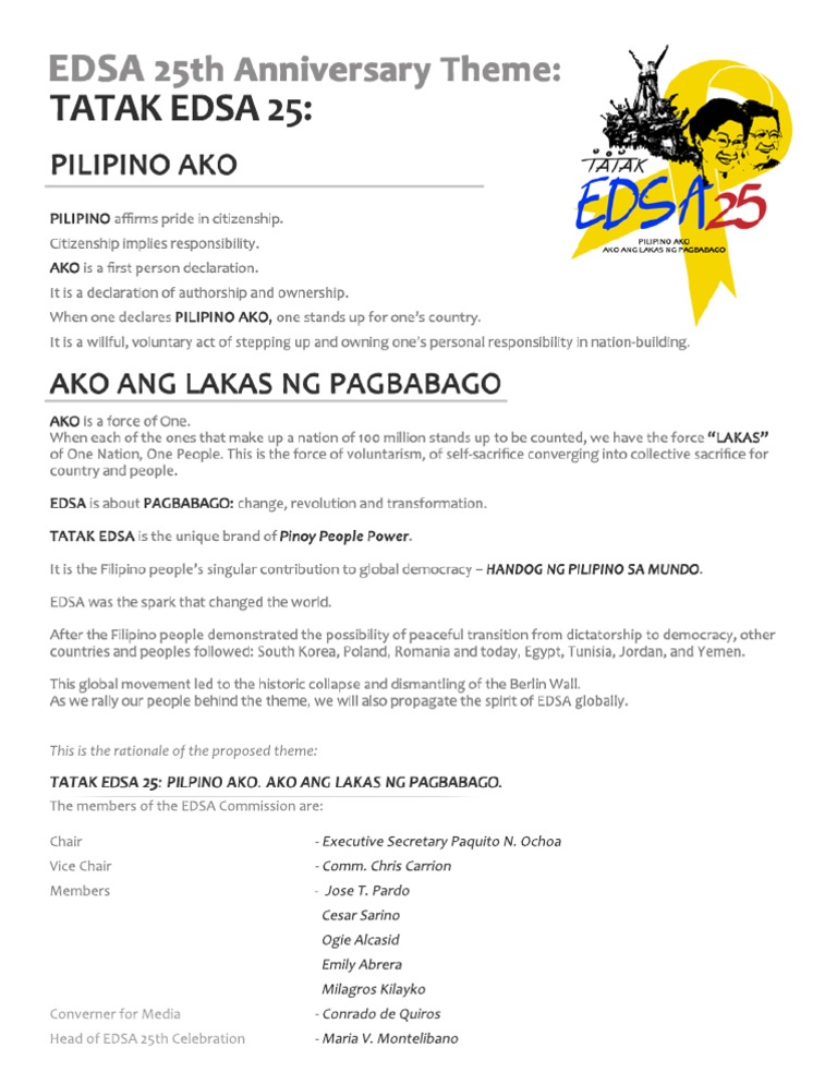 Edsa 25 Anniversary Theme Press B Final | PDF