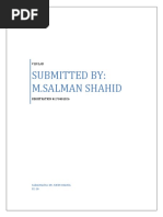 Submitted By: M.Salman Shahid: Vlsi Lab