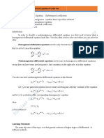 Lesson 6. Non Homogenous Equation Undetermined Coefficients