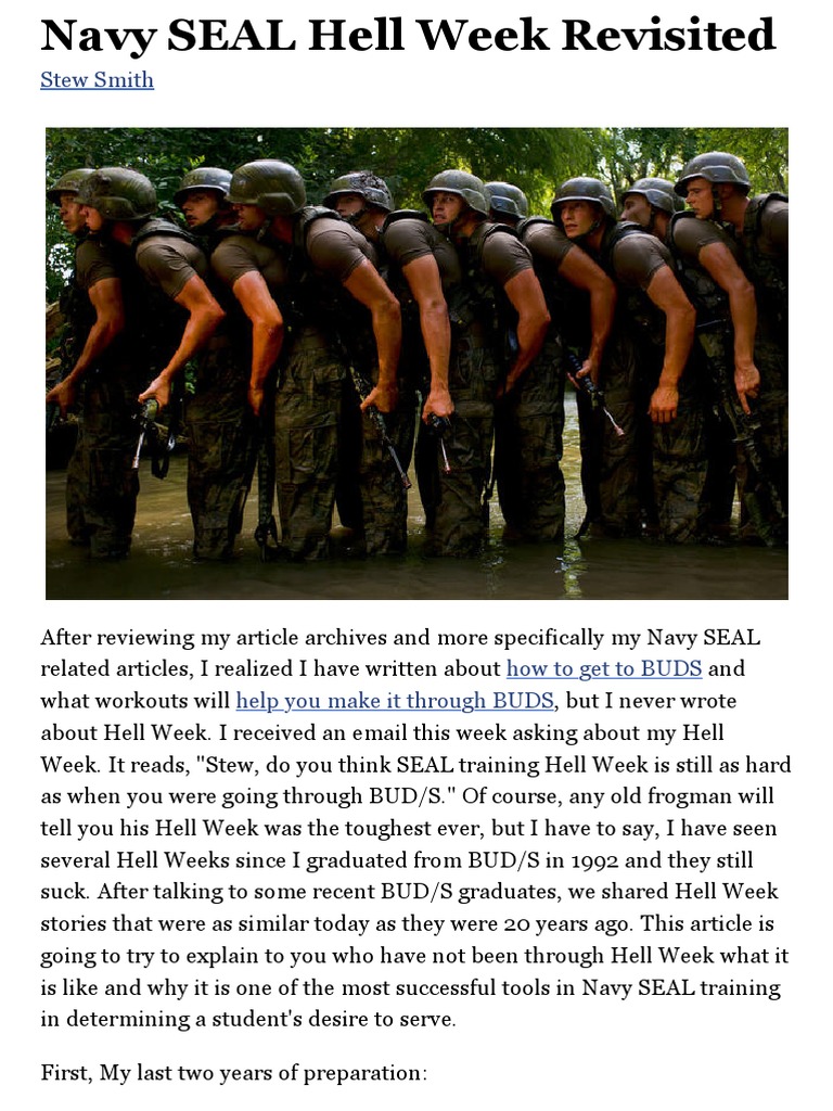 Navy SEAL Hell Week Revisited PDF Sports Nature