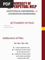 Geotechnical Engineering - Ii (Foundation Engineering) : Settlement of Piles