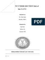 Complaint Under Section 2 (D) of The CR.P.C.: Hidayatullah National Law University