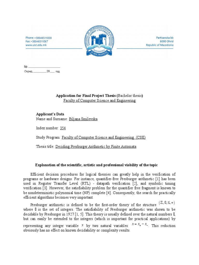 Application For Final Project Thesis-BiljanaSmilevska | PDF | Logic ...