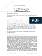 The Denial of African Agency: A Decolonial Theological Turn: Chammah J. Kaunda