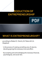 Introduction of Entrepreneurship