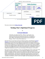 Testing One’s Spiritual Progress